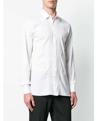 Chemise à manches longues brodée blanche Lanvin