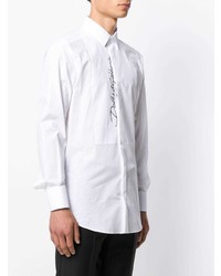 Chemise à manches longues brodée blanche Dolce & Gabbana