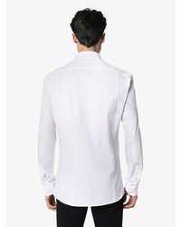 Chemise à manches longues brodée blanche Balmain