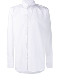 Chemise à manches longues brodée blanche Givenchy