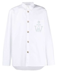 Chemise à manches longues brodée blanche JW Anderson