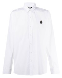 Chemise à manches longues brodée blanche Karl Lagerfeld