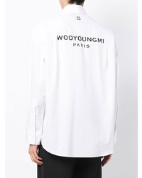 Chemise à manches longues brodée blanche Wooyoungmi