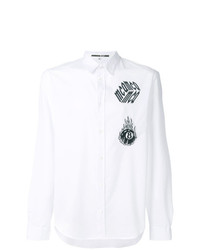 Chemise à manches longues brodée blanche McQ Alexander McQueen