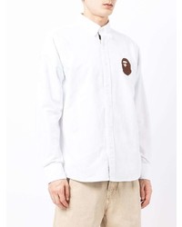 Chemise à manches longues brodée blanche A Bathing Ape