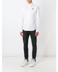 Chemise à manches longues brodée blanche McQ Alexander McQueen