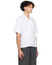 Chemise à manches longues brodée blanche Marni