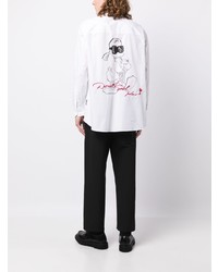 Chemise à manches longues brodée blanche Karl Lagerfeld