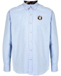 Chemise à manches longues brodée bleu clair AAPE BY A BATHING APE