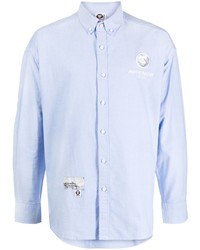 Chemise à manches longues brodée bleu clair AAPE BY A BATHING APE