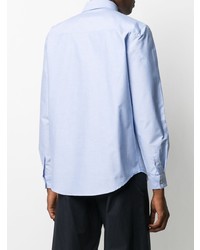 Chemise à manches longues brodée bleu clair MSGM