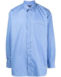 Chemise à manches longues brodée bleu clair Comme des Garcons Homme