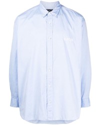 Chemise à manches longues brodée bleu clair Comme des Garcons Homme