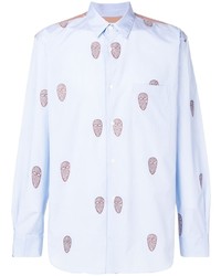 Chemise à manches longues brodée bleu clair Comme Des Garcons SHIRT