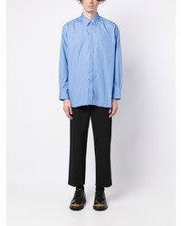 Chemise à manches longues brodée bleu clair Comme des Garcons Homme