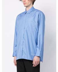 Chemise à manches longues brodée bleu clair Comme des Garcons Homme