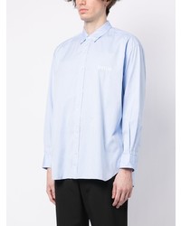 Chemise à manches longues brodée bleu clair Comme des Garcons Homme