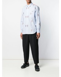 Chemise à manches longues brodée bleu clair Comme Des Garcons SHIRT