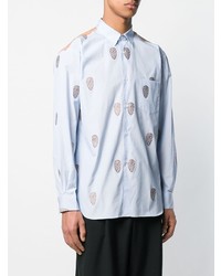 Chemise à manches longues brodée bleu clair Comme Des Garcons SHIRT