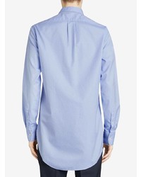 Chemise à manches longues brodée bleu clair Burberry