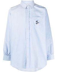 Chemise à manches longues brodée bleu clair Drôle De Monsieur