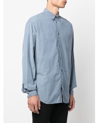 Chemise à manches longues brodée bleu clair DSQUARED2