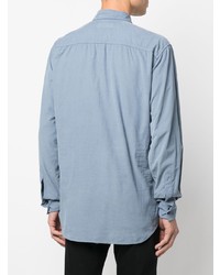 Chemise à manches longues brodée bleu clair DSQUARED2