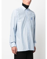 Chemise à manches longues brodée bleu clair Etro