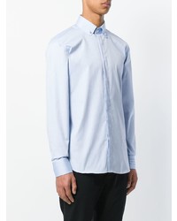 Chemise à manches longues brodée bleu clair Gucci