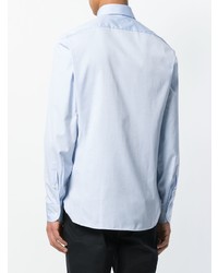 Chemise à manches longues brodée bleu clair Gucci