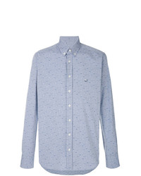 Chemise à manches longues brodée bleu clair Etro