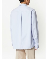 Chemise à manches longues brodée bleu clair Valentino