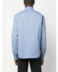 Chemise à manches longues brodée bleu clair DSQUARED2