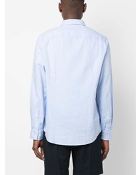 Chemise à manches longues brodée bleu clair Armani Exchange