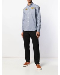 Chemise à manches longues brodée bleu clair Kenzo