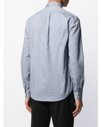 Chemise à manches longues brodée bleu clair Kenzo