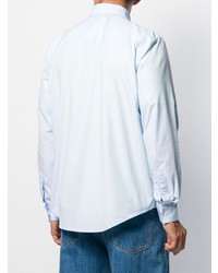 Chemise à manches longues brodée bleu clair MSGM