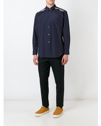 Chemise à manches longues brodée bleu marine Comme Des Garcons SHIRT