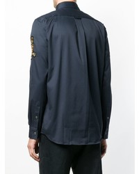 Chemise à manches longues brodée bleu marine JW Anderson