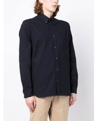 Chemise à manches longues brodée bleu marine Fred Perry