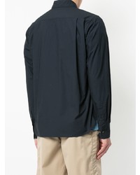 Chemise à manches longues brodée bleu marine Sacai