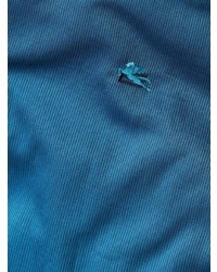 Chemise à manches longues brodée bleue Etro