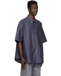 Chemise à manches longues brodée gris foncé Wooyoungmi