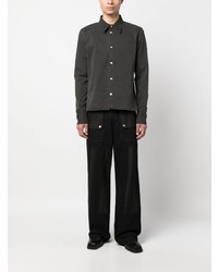 Chemise à manches longues brodée gris foncé MM6 MAISON MARGIELA