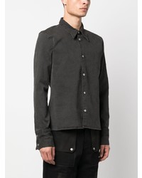 Chemise à manches longues brodée gris foncé MM6 MAISON MARGIELA