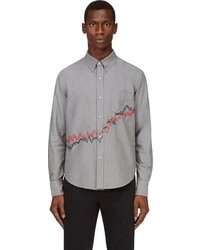 Chemise à manches longues brodée grise Band Of Outsiders