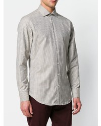 Chemise à manches longues brodée grise Etro