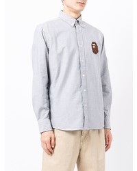 Chemise à manches longues brodée grise A Bathing Ape