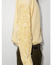 Chemise à manches longues brodée jaune Wacko Maria