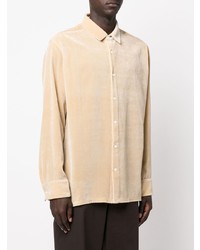 Chemise à manches longues brodée marron clair Jacquemus